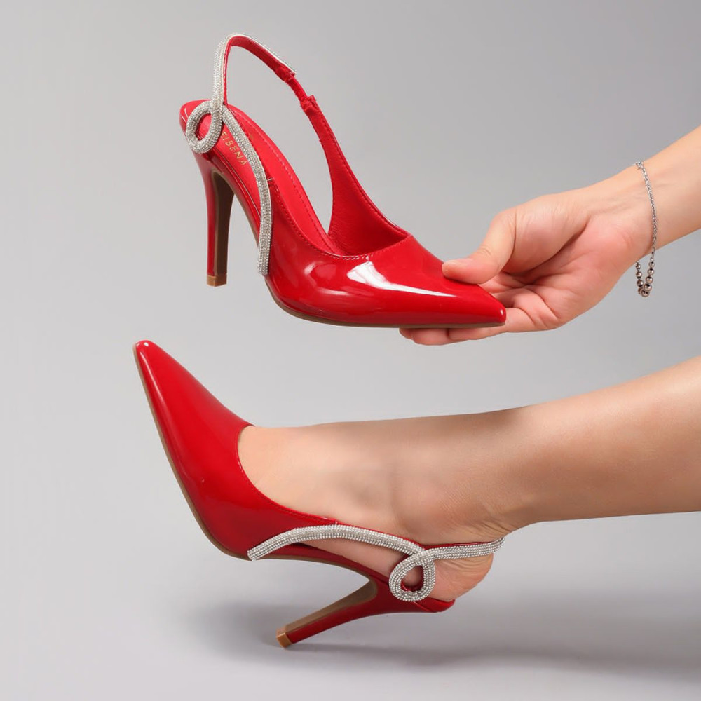 Aurora Crystal-Embellished Patent Slingback Pumps