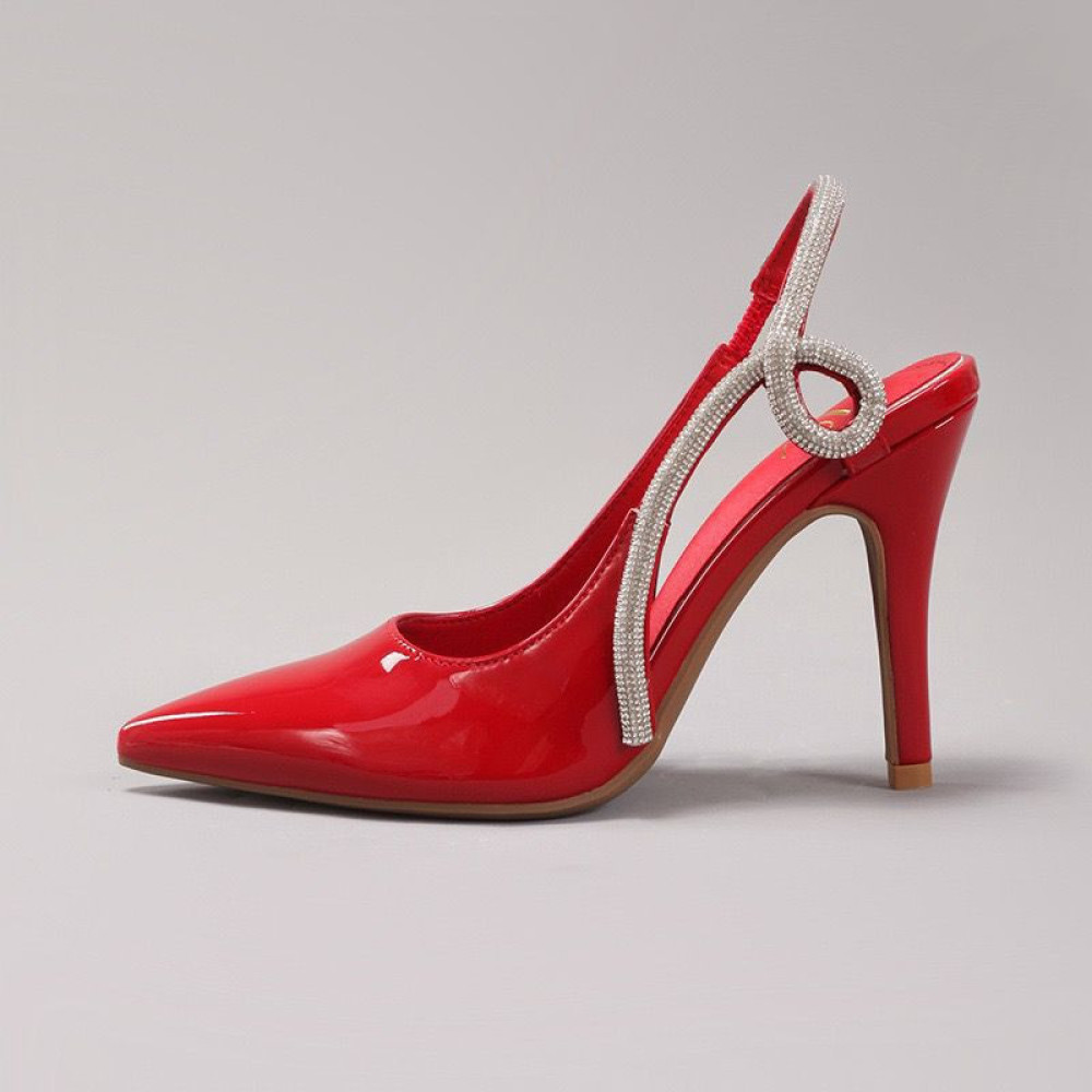 Aurora Crystal-Embellished Patent Slingback Pumps